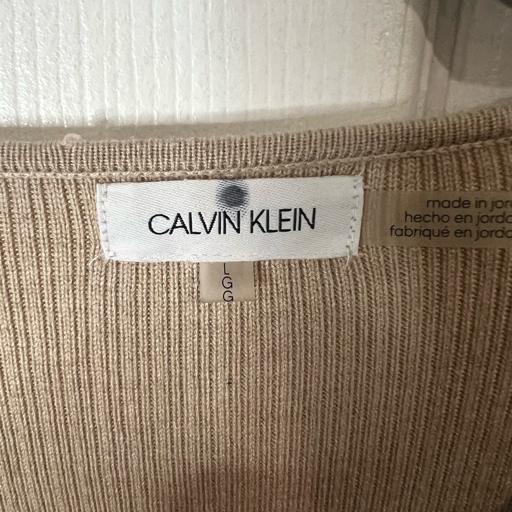 Calvin Klein Beige Ribbed Sweater - Picture 2 of 2